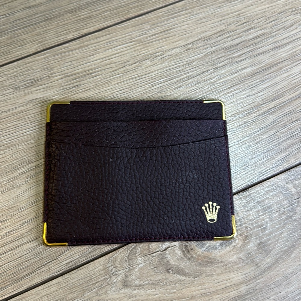 Original Rolex dark purple color leather Card Holder